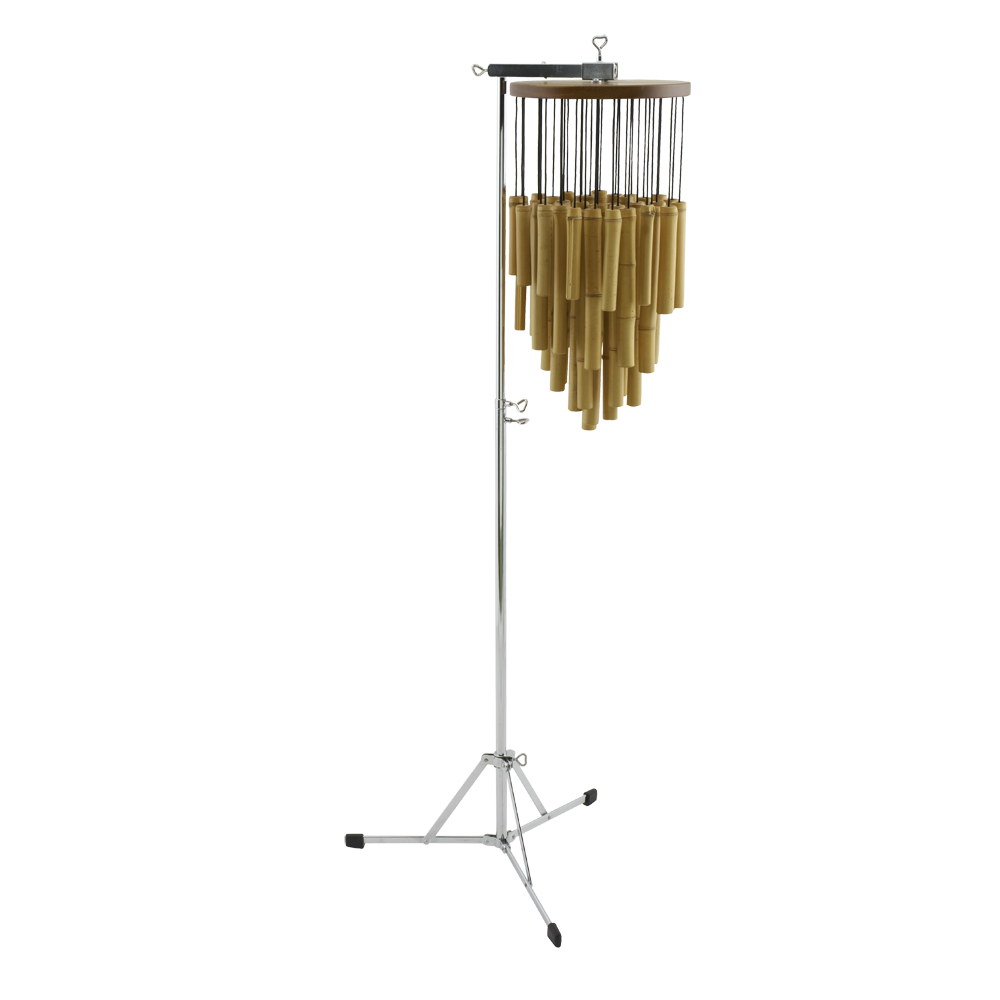 Bamboo wind-chimes with holder | round / 36 rods | 1214